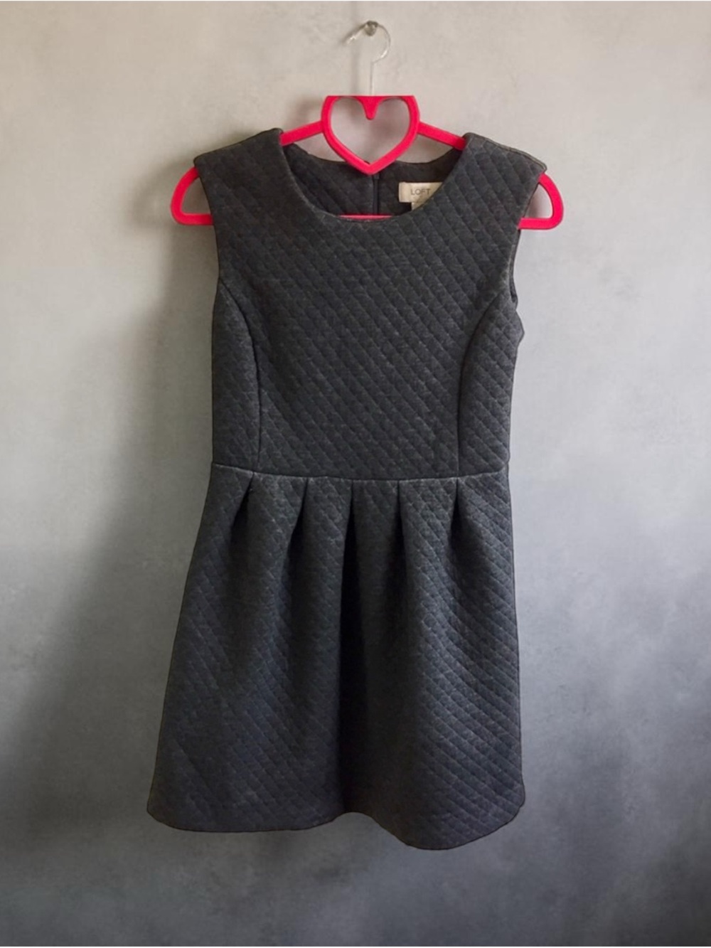 Soft Quilted Gray Fitted Petite Dress
